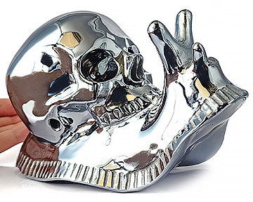 7.5" Tera-hertz Hand Carved Crystal Snail Skull Sculpture, Crystal Healing