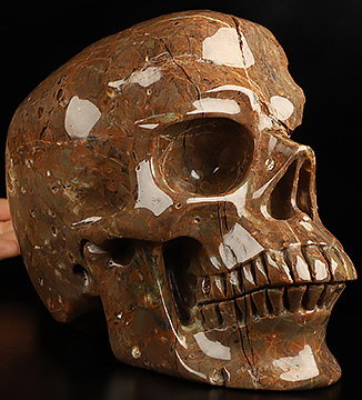 Super Realistic! Lifesized 7.9" Dinosaur Egg Agate Hand Carved Crystal Skull, Crystal Healing
