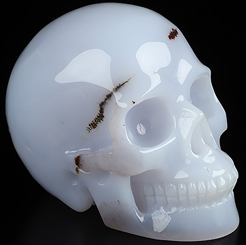 3.5" Blue Chalcedony Hand Carved Crystal Skull, Realistic, Crystal Healing