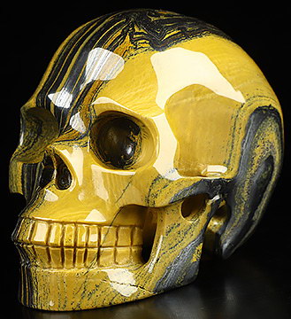 4.1" Colorful Tiger Iron Eye Hand Carved Crystal Skull, Realistic, Crystal Healing