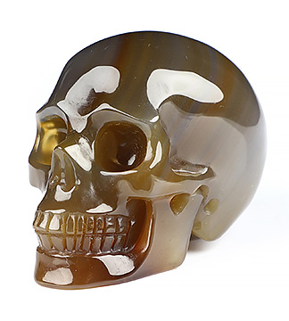2.0" Premium Brazilian Agate Hand Carved Crystal Skull, Realistic, Crystal Healing