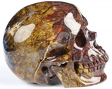 Flash 4.4" Pietersite Hand Carved Crystal Skull, Super Realistic, Crystal Healing