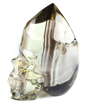 Gemstone 2.1" Citrine Hand Carved Crystal Skull Fine Art Sculpture, Crystal Healing