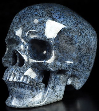 4.0" Royal Dumortierite Hand Carved Crystal Skull, Super Realistic, Crystal Healing