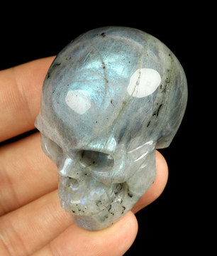 2.0" Labradorite Hand Carved Crystal Skull, Realistic, Crystal Healing