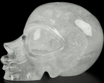 5.1" Quartz Rock Crystal Star Being Beauty Alien Crystal Skull Companion, Hand Carved Gemstone Fine Art Sculpture, Reiki Healing Stone Statue