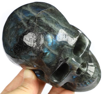 4.5" Labradorite Hand Carved Crystal Skull, Realistic, Crystal Healing