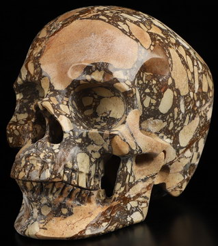 5.1" Brazil Purple Stone Hand Carved Crystal Skull, Super Realistic, Crystal Healing