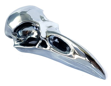 4.8" Tera-hertz Hand Carved Raven Crystal Skull  Sculpture, Crystal Healing