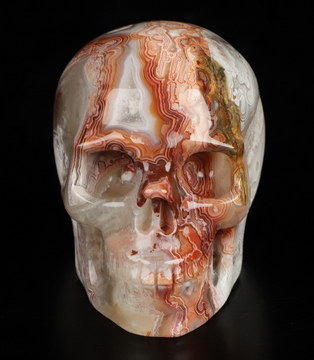 Gemstone 2.0" Red Crazy Lace Agate Hand Carved Crystal Skull, Realistic, Crystal Healing