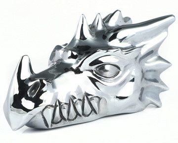 5.9" Tera-hertz Hand Carved Crystal Dragon Head Skull Sculpture, Crystal Healing