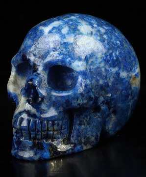 2.0" Lapis Lazuli Craved Crystal Skull, Realistic, Crystal Healing
