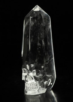 3.2" Quartz Rock Crystal Hand Carved Crystal Skull Point Fine Art Sculpture, Crystal Healing