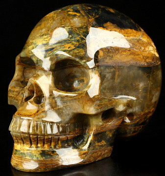 3.5" New Pietersite Hand Carved Crystal Skull, Realistic, Crystal Healing