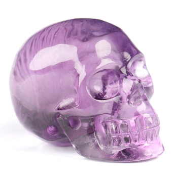 Gemstone 0.7" Amethyst Hand Carved Crystal Skull, Realistic, Crystal Healing