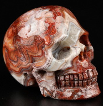 Gemstone 2.0" Red Crazy Lace Agate Hand Carved Crystal Skull, Realistic, Crystal Healing