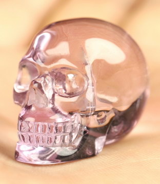 Gemstone 1.1" Amethyst Hand Carved Crystal Skull, Realistic, Crystal Healing
