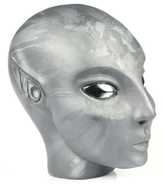 4.2" Tera-hertz Hand Carved Fairy Elf Alien Crystal Skull Companion Sculpture, Crystal Healing