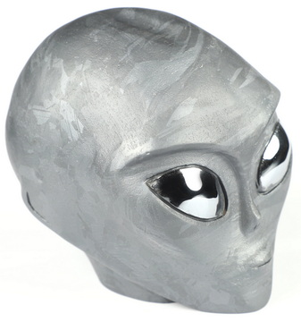 4.1" Tera-hertz Star Being Female Alien Crystal Skull Companion, Hand Carved Gemstone Fine Art Sculpture, Reiki Healing Stone Statue