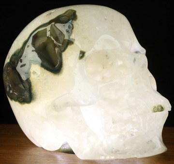 UNIQUE Huge 5.0" Geode Agate Carved Crystal Skull