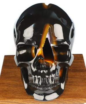 Super Realistic! Lifesized 6.0" Agate Geode Hand Carved Crystal Skull, Crystal Healing
