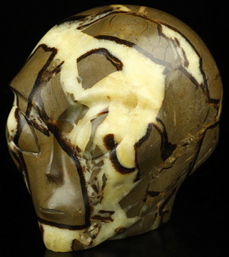 4.1" Dragon Septarian Stone Star Being Female Alien Crystal Skull Companion, Hand Carved Gemstone Fine Art Sculpture, Reiki Healing Stone Statue