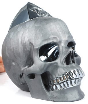 5.7" Frosted Tera-hertz Hand Carved Crystal Skull Fine Art Sculpture, Crystal Healing