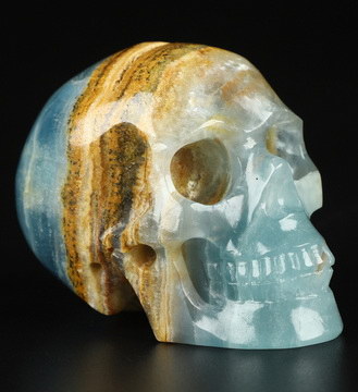 2.0" Blue Onyx Hand Carved Crystal Skull, Realistic, Crystal Healing