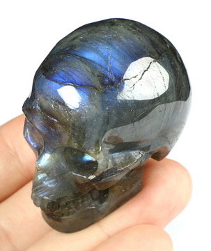 2.0" Labradorite Hand Carved Crystal Skull, Realistic, Crystal Healing