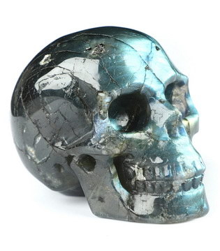 2.0" Labradorite Hand Carved Crystal Skull, Realistic, Crystal Healing