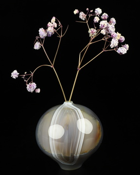 2.0" Premium Brazilian Agate Hand Carved Crystal Vase Sculpture, Crystal Healing