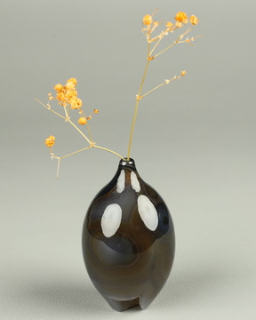 2.8" Premium Brazilian Agate Hand Carved Crystal Vase Sculpture, Crystal Healing