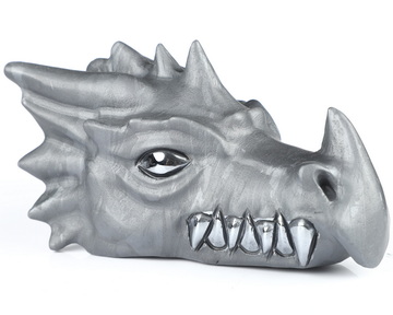5.9" Tera-hertz Hand Carved Crystal Dragon Head Skull Sculpture, Crystal Healing