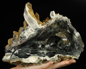9.2" Calcite Hand Carved Crystal Skull Fine Art Sculpture, Crystal Healing