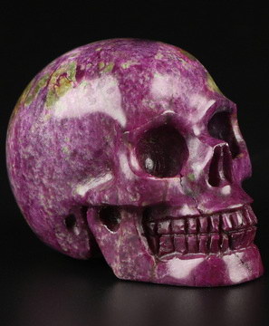 Gemstone 2.0" Stichtite and Serpentine Hand Carved Crystal Skull, Realistic, Crystal Healing