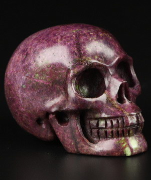 Gemstone 2.0" Stichtite and Serpentine Hand Carved Crystal Skull, Realistic, Crystal Healing