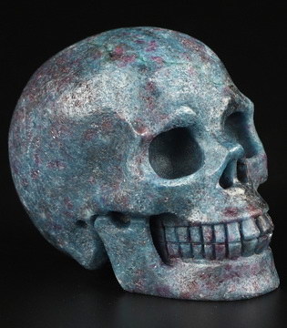 2.0" Ruby Kyanite Hand Carved Crystal Skull, Realistic, Crystal Healing