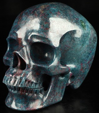 5.1" Ruby Kyanite Hand Carved Crystal Skull, Super Realistic, Crystal Healing