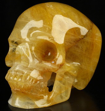 4.5" Golden healer Hand Carved Crystal Skull, Super Realistic, Crystal Healing