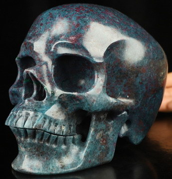 Super Realistic! Lifesized 6.1" Ruby Kyanite Hand Carved Crystal Skull, Crystal Healing