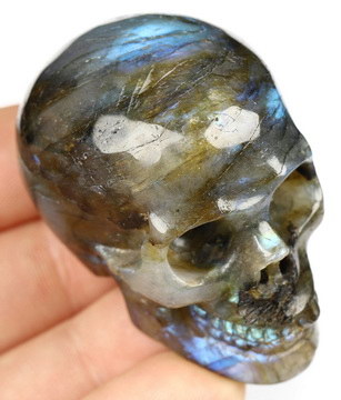 2.0" Labradorite Hand Carved Crystal Skull, Realistic, Crystal Healing