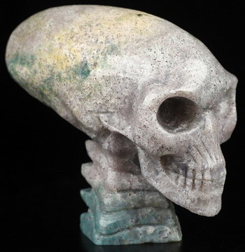 3.5" Indian Agate Hand Carved Crystal Skull, Realistic, Crystal Healing
