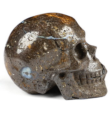 2.0" Matrix Opal Hand Carved Crystal Skull, Realistic, Crystal Healing