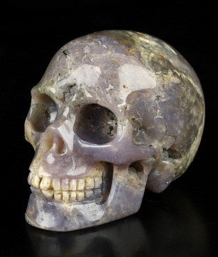 2.0" Purple Grape Agate Hand Carved Crystal Skull, Realistic, Crystal Healing
