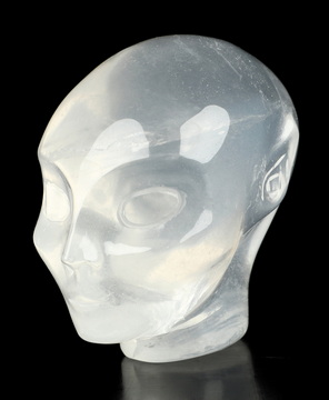 2.1" Milky Quartz Hand Carved Crystal Skull, Realistic, Crystal Healing