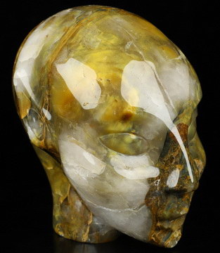 4.1" New Pietersite Hand Carved Fairy Elf Alien Crystal Skull Companion Sculpture, Crystal Healing