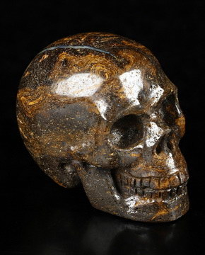 1.8" Matrix Opal Hand Carved Crystal Skull, Realistic, Crystal Healing