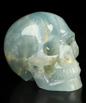 2.0" Blue Onyx Hand Carved Crystal Skull, Realistic, Crystal Healing