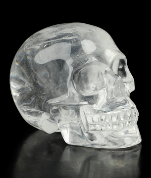 2.0" Quartz Rock Crystal Hand Carved Crystal Skull, Realistic, Crystal Healing