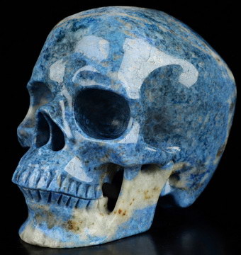 Gemstone 5.0" Lapis Lazuli Hand Carved Crystal Skull, Super Realistic, Crystal Healing